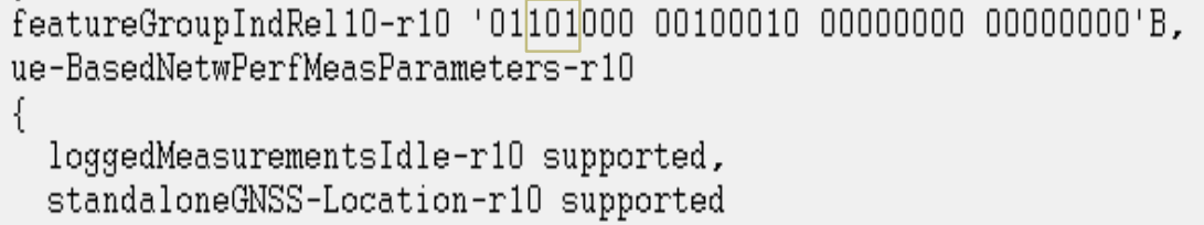 QXDM logs snapshot showing FGI related to Carrier Aggregation