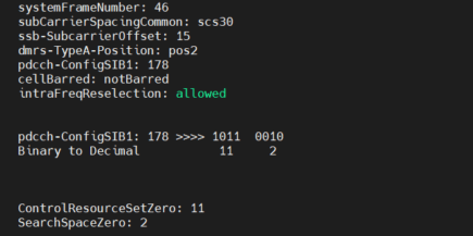 NR pdcch-ConfigSIB1 - ControlResourceSetZero & SearchSpaceZero